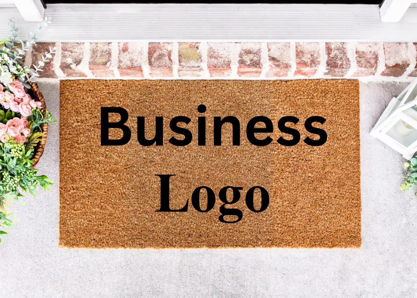 Home Textiles Logo - Özel Metinli Paspas İş Logolu Kapı
