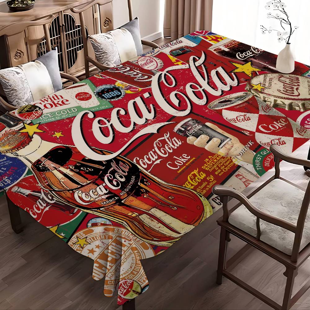 Home Textiles Logo - C-COCA Logo C-COLAS Dikdörtgen Masa Örtüleri