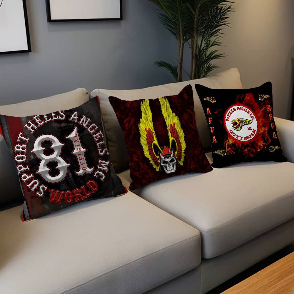 Home Textiles Logo - Club Hells A-Angels Logo Kişiselleştirilmiş Yastık